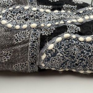 Infinity Scarf — Reversible Soft Paisley Gauze —Baby Blue & Black & White